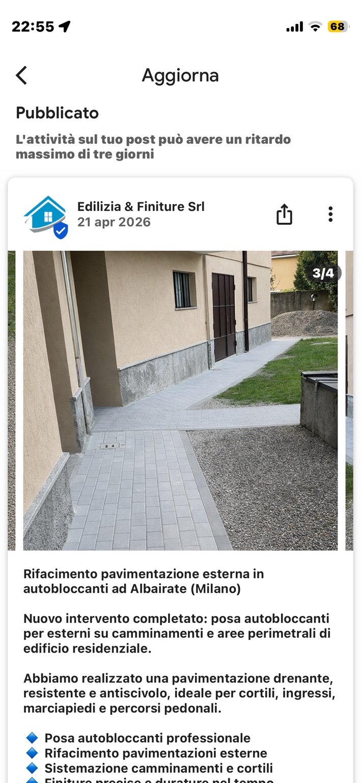 Pavimentazione esterna in autobloccanti completata ad Albairate