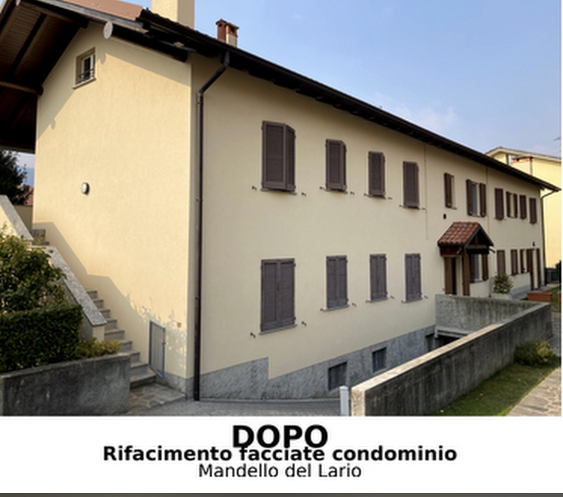 Facciate condominio dopo il rifacimento a Mandello del Lario LC
